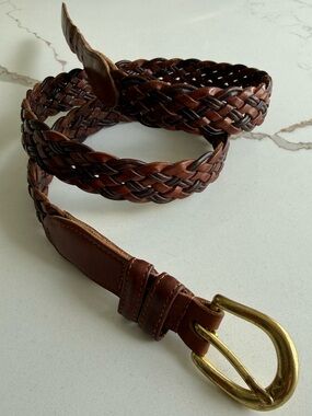 EUC Vintage Coach 3850 British Tan Woven Belt size 32 unisex